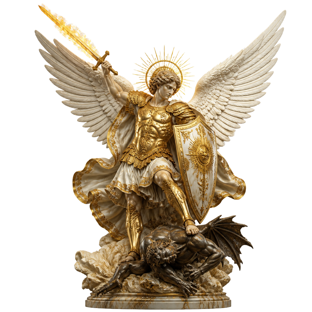 Imagem inspiradora de luz celestial com figura protetora, representando a presença de Jesus e direção espiritual